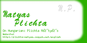 matyas plichta business card